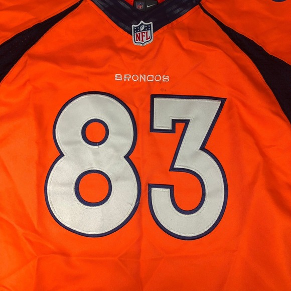 Wes Welker Denver Broncos Nike NFL Jersey #83 Football Orange Mens Size 48 - Picture 3 of 12